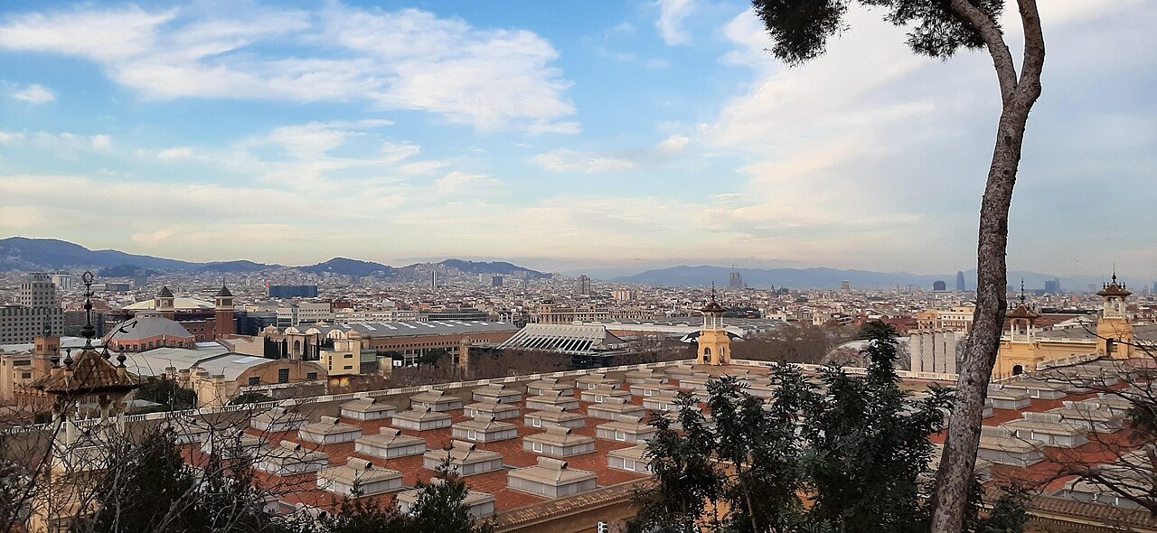 barcelona vs paris study abroad: Barcelona skyline from Poble Espanyol