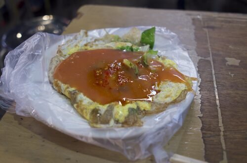 Omelette aux huîtres